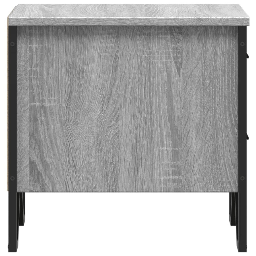 Nachtkastjes 2 st 40x41x40 cm bewerkt hout grijs sonoma eiken