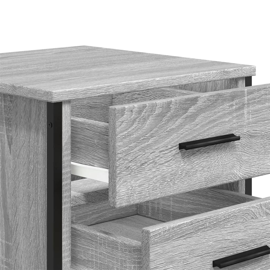 Nachtkastjes 2 st 40x41x40 cm bewerkt hout grijs sonoma eiken