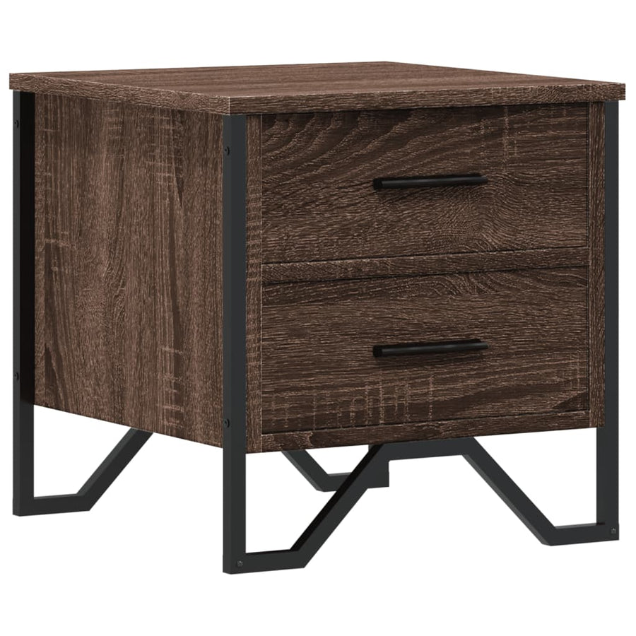 Nachtkastje 40x41x40 cm bewerkt hout bruin eikenkleurig