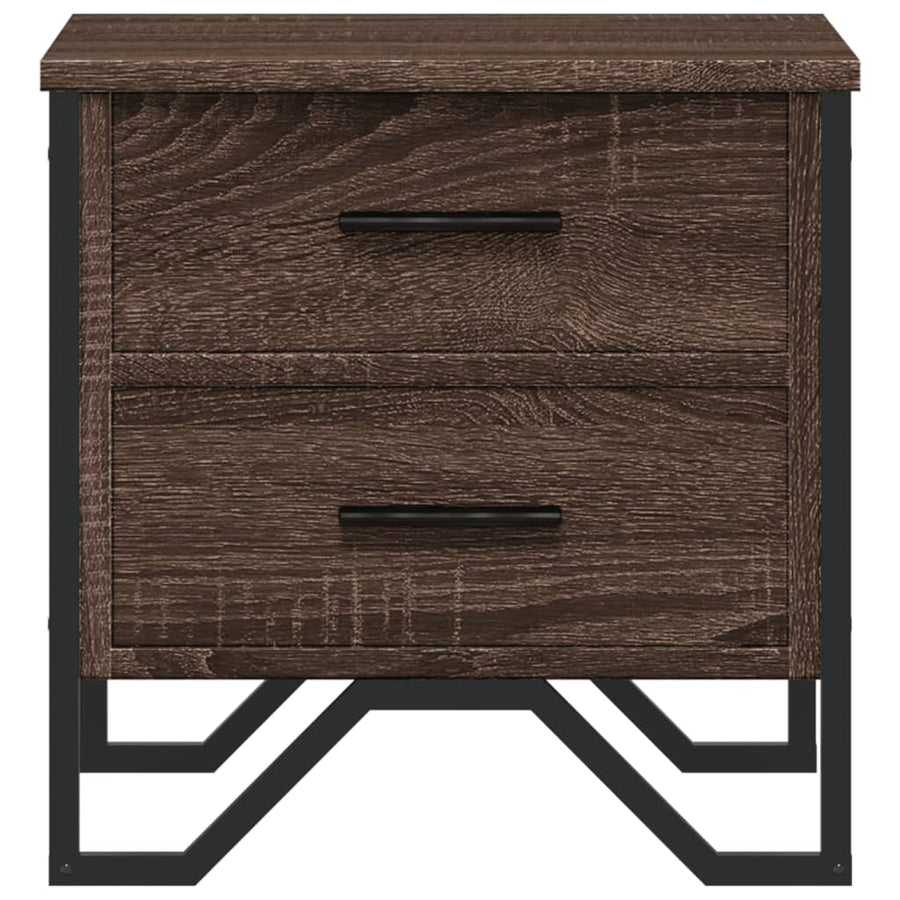 Nachtkastje 40x41x40 cm bewerkt hout bruin eikenkleurig