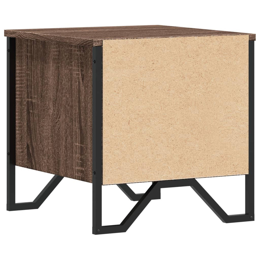 Nachtkastje 40x41x40 cm bewerkt hout bruin eikenkleurig