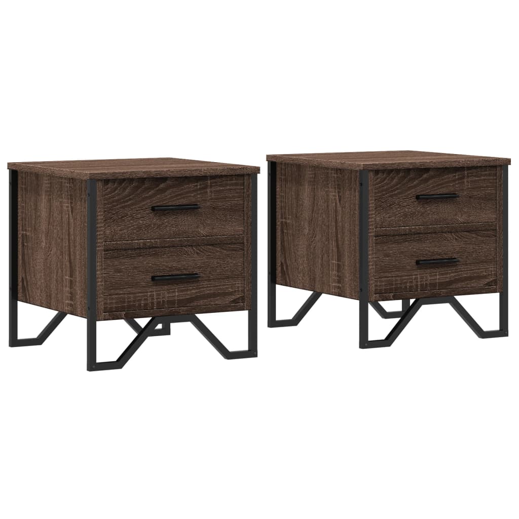 Nachtkastjes 2 st 40x41x40 cm bewerkt hout bruin eikenkleurig