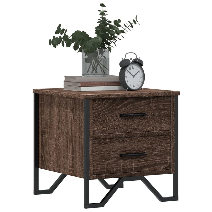 Nachtkastjes 2 st 40x41x40 cm bewerkt hout bruin eikenkleurig