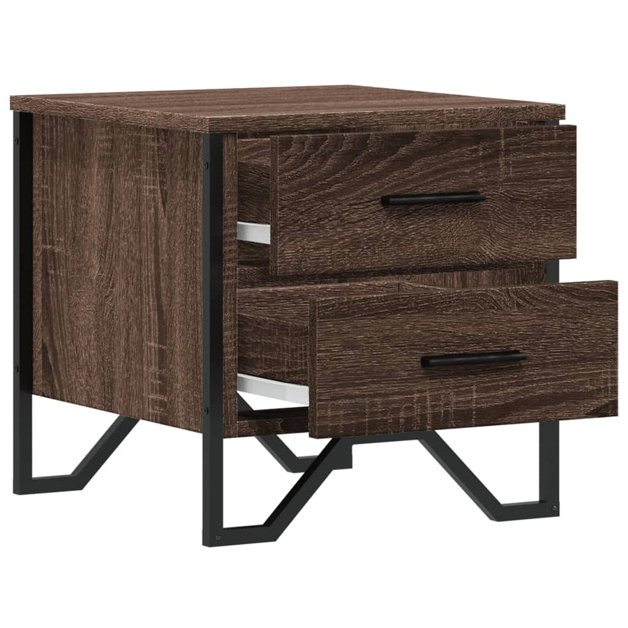Nachtkastjes 2 st 40x41x40 cm bewerkt hout bruin eikenkleurig