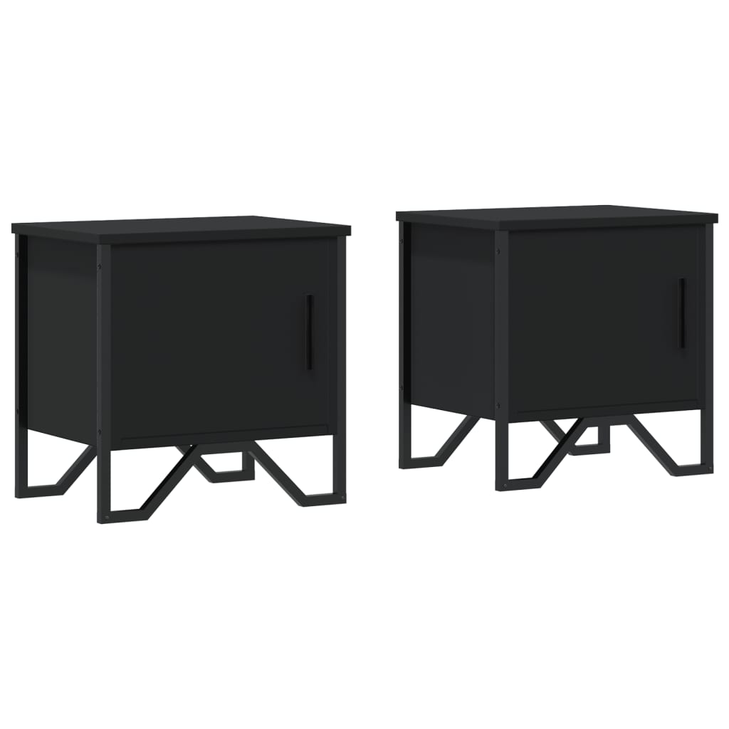 Nachtkastjes 2 st 40x30x40 cm spaanplaat zwart