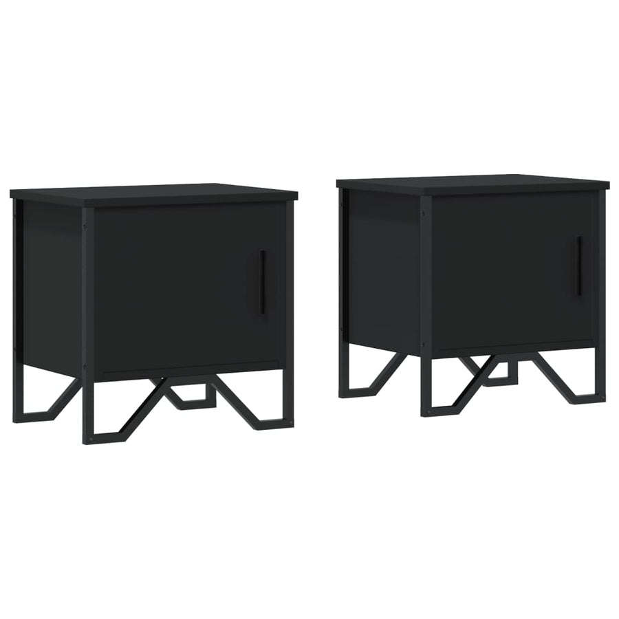 Nachtkastjes 2 st 40x30x40 cm spaanplaat zwart