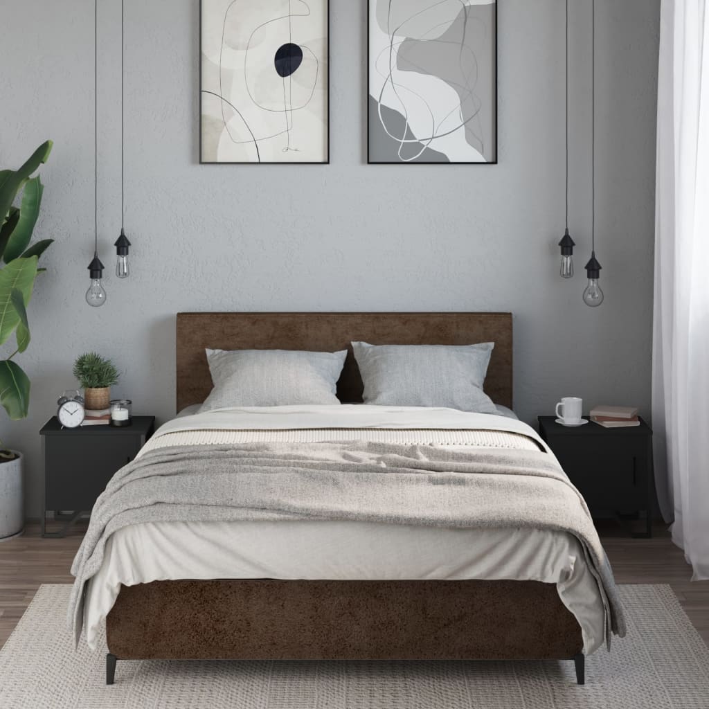 Nachtkastjes 2 st 40x30x40 cm spaanplaat zwart