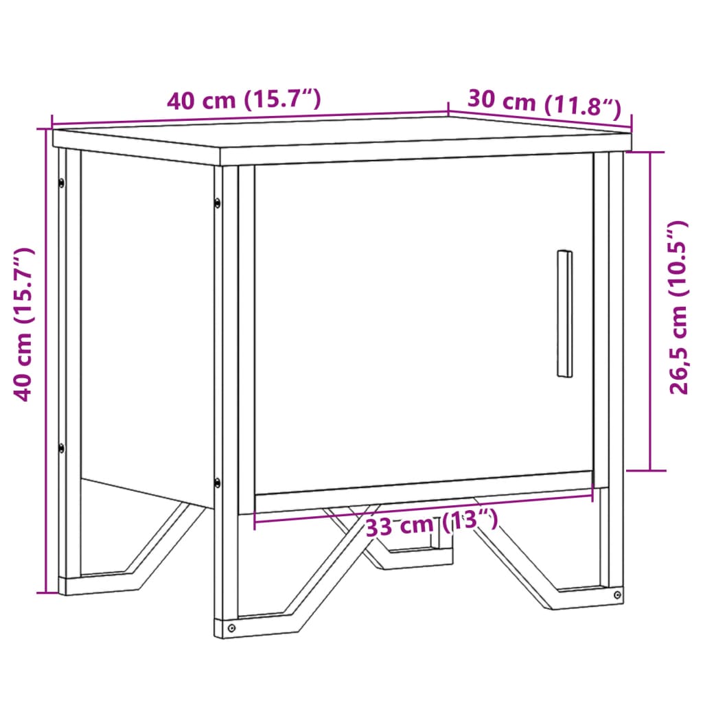 Nachtkastjes 2 st 40x30x40 cm spaanplaat zwart