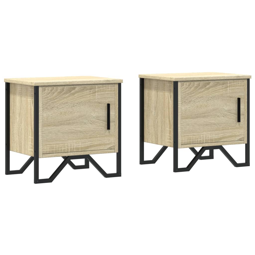 Nachtkastjes 2 st 40x30x40 cm spaanplaat sonoma eikenkleurig