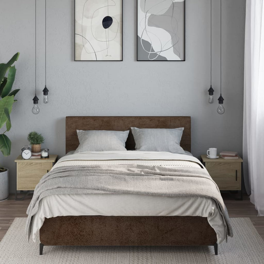 Nachtkastjes 2 st 40x30x40 cm spaanplaat sonoma eikenkleurig