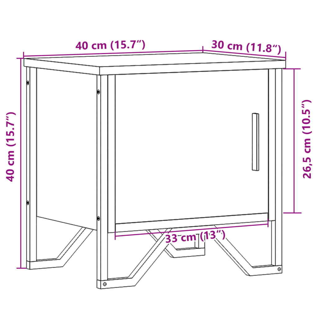 Nachtkastjes 2 st 40x30x40 cm spaanplaat sonoma eikenkleurig