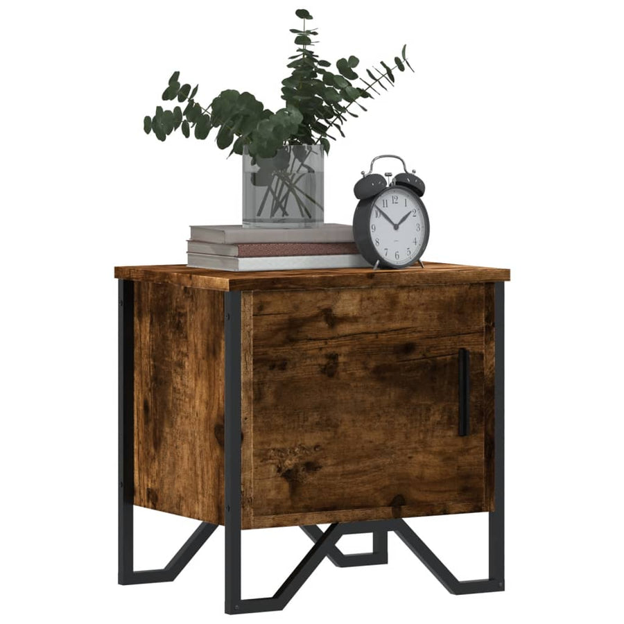 Nachtkastjes 2 st 40x30x40 cm bewerkt hout gerookt eikenkleurig