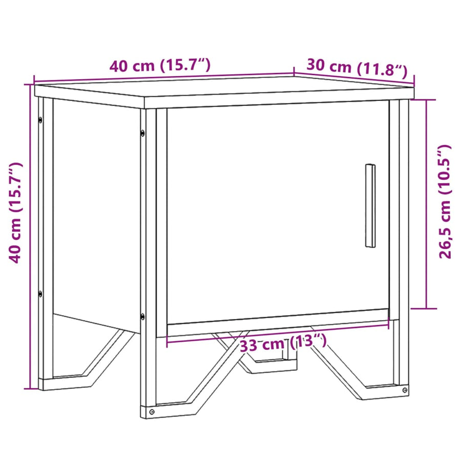Nachtkastjes 2 st 40x30x40 cm bewerkt hout gerookt eikenkleurig