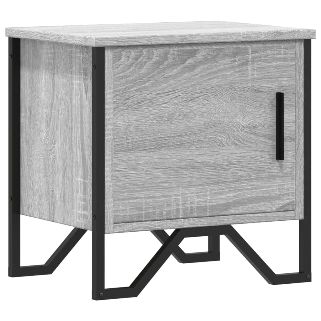 Nachtkastje 40x30x40 cm bewerkt hout grijs sonoma eikenkleurig