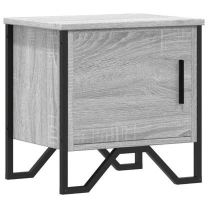 Nachtkastje 40x30x40 cm bewerkt hout grijs sonoma eikenkleurig