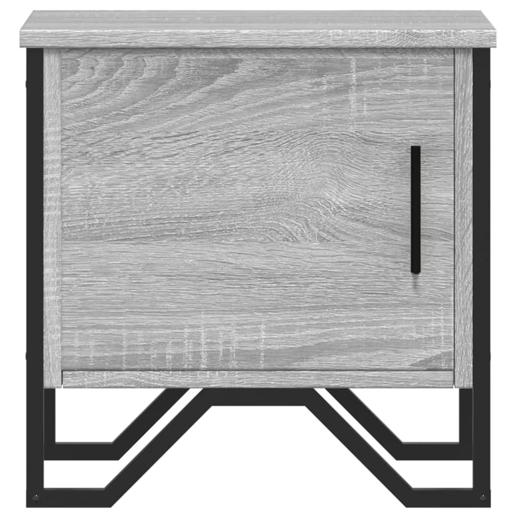 Nachtkastje 40x30x40 cm bewerkt hout grijs sonoma eikenkleurig