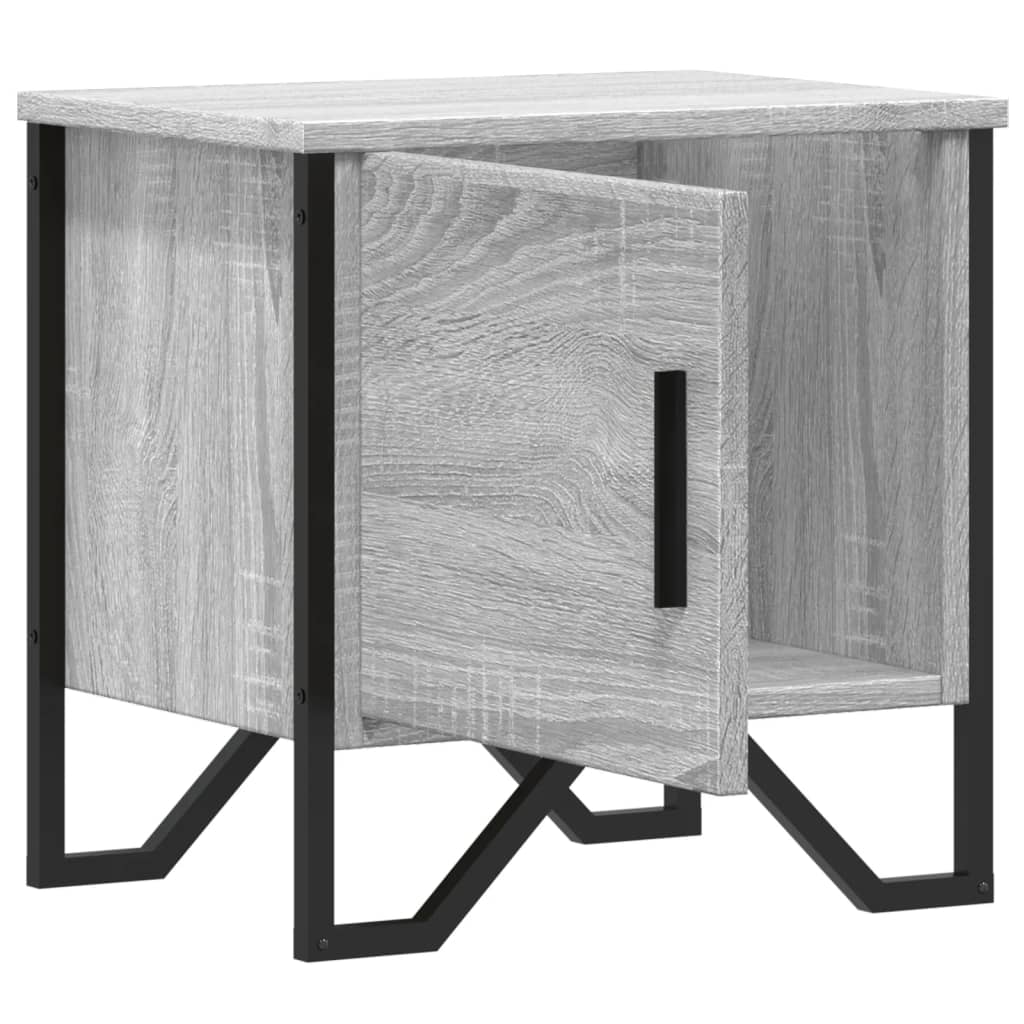 Nachtkastjes 2 st 40x30x40 cm bewerkt hout grijs sonoma eiken
