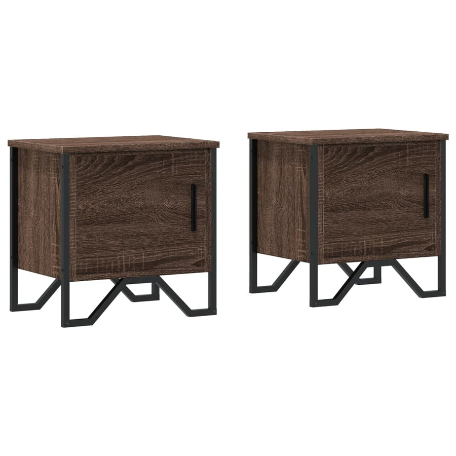 Nachtkastjes 2 st 40x30x40 cm bewerkt hout bruin eikenkleur