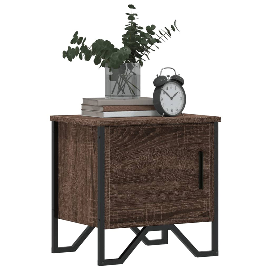 Nachtkastjes 2 st 40x30x40 cm bewerkt hout bruin eikenkleur