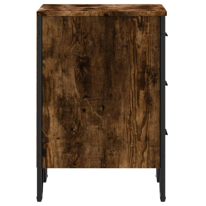 Nachtkastje 40x41x60 cm bewerkt hout gerookt eikenkleurig