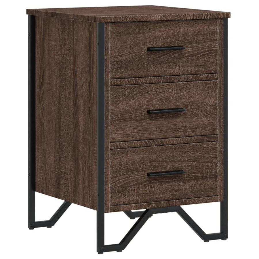 Nachtkastje 40x41x60 cm bewerkt hout bruin eikenkleur