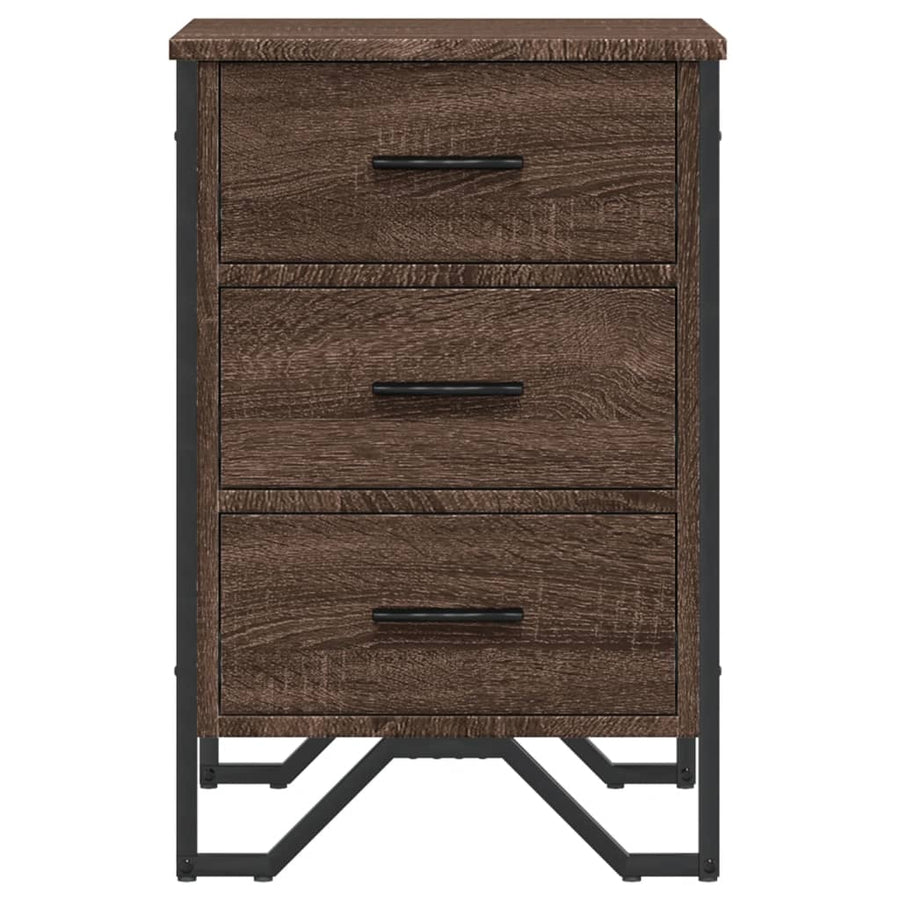 Nachtkastje 40x41x60 cm bewerkt hout bruin eikenkleur