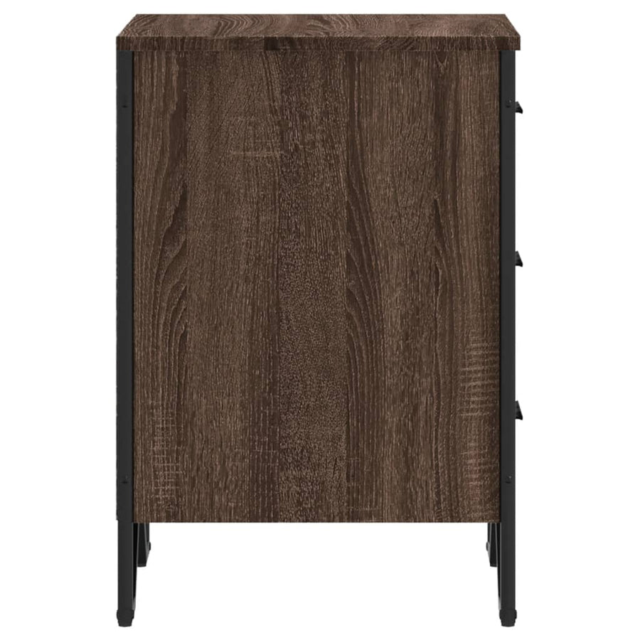 Nachtkastje 40x41x60 cm bewerkt hout bruin eikenkleur