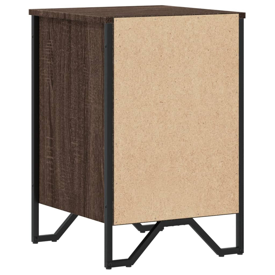 Nachtkastje 40x41x60 cm bewerkt hout bruin eikenkleur