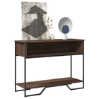 Console table 100x35x74.5 cm treated wood brown oak-coloured