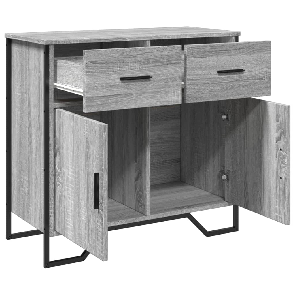 Dressoir 79.5x35,5x74,5 cm bewerkt hout grijs sonoma eikenkleur