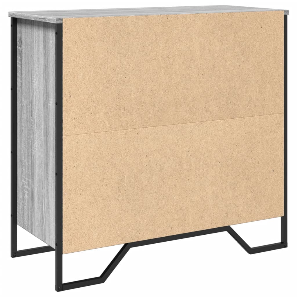 Dressoir 79.5x35,5x74,5 cm bewerkt hout grijs sonoma eikenkleur