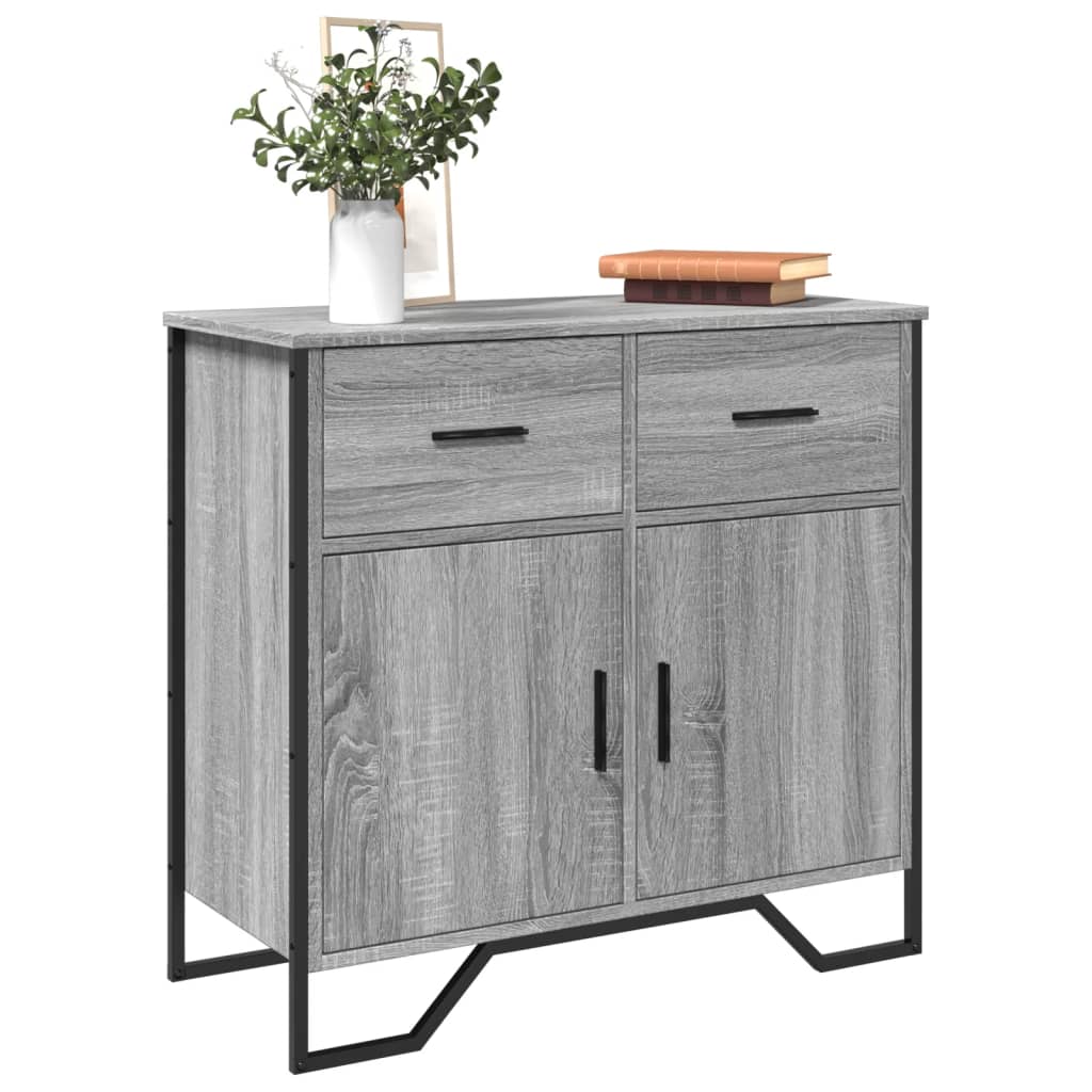 Dressoir 79.5x35,5x74,5 cm bewerkt hout grijs sonoma eikenkleur