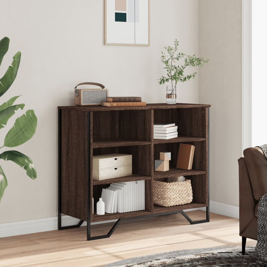 Dressoir 91x35,5x74,5 cm bewerkt hout bruin eikenkleur