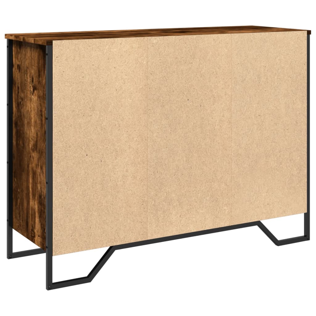 Dressoir 101x35,5x74,5 cm bewerkt hout gerookt eikenkleurig