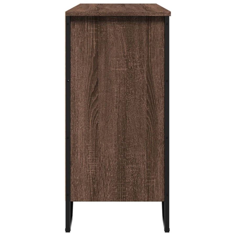 Dressoir 101x35,5x74,5 cm bewerkt hout bruin eikenkleur