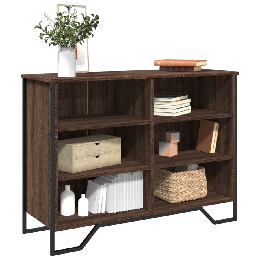 Dressoir 101x35,5x74,5 cm bewerkt hout bruin eikenkleur