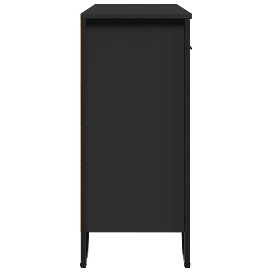 Dressoir 97x32,5x74,5 cm bewerkt hout zwart