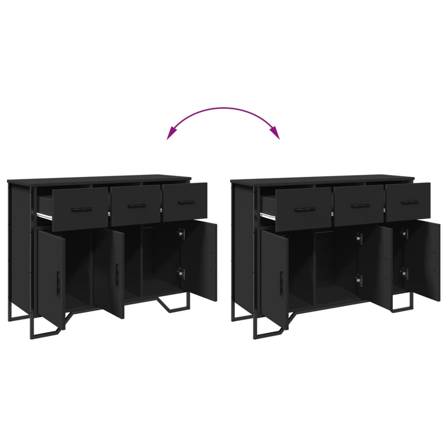 Dressoir 97x32,5x74,5 cm bewerkt hout zwart