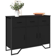 Sideboard 97x32.5x74.5 cm carved wood black