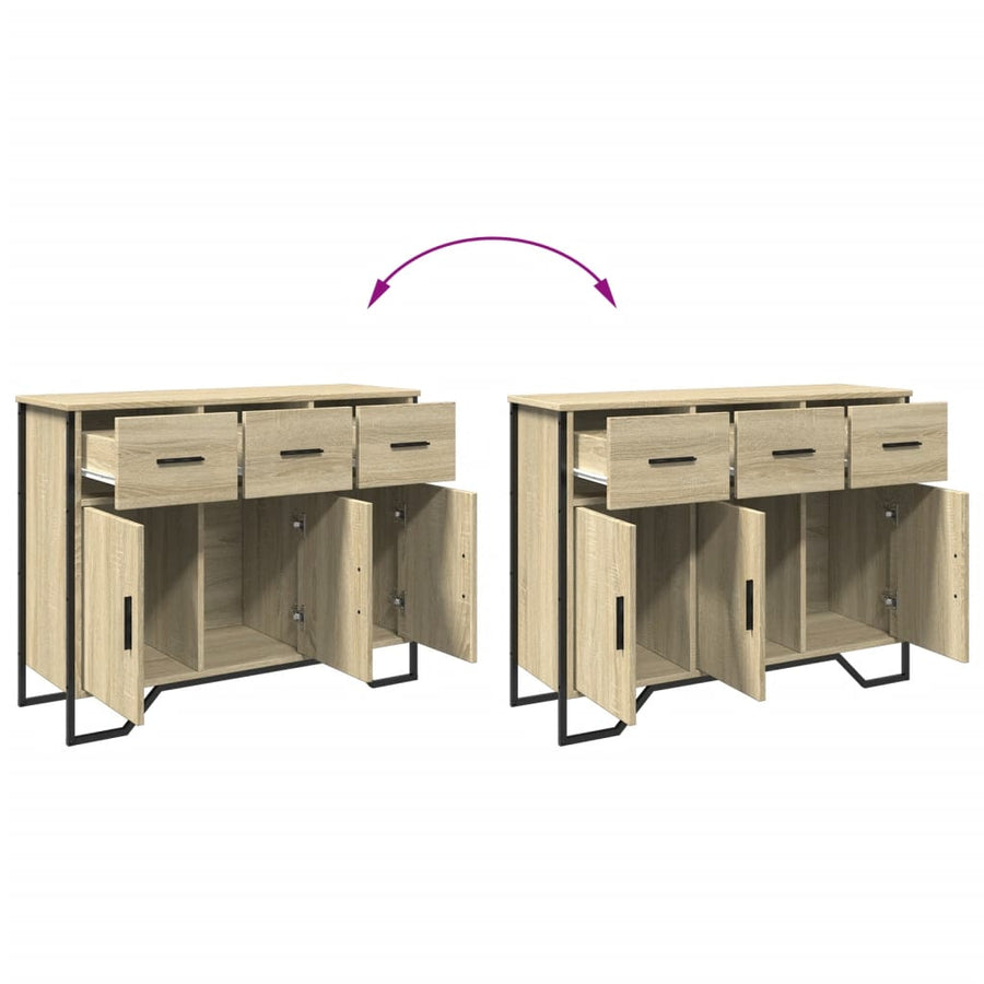 Dressoir 97x32,5x74,5 cm bewerkt hout sonoma eikenkleurig