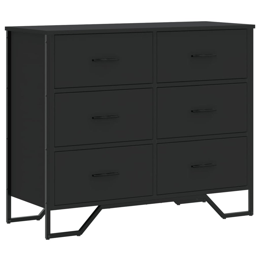 Ladekast 91x35,5x74,5 cm bewerkt hout zwart