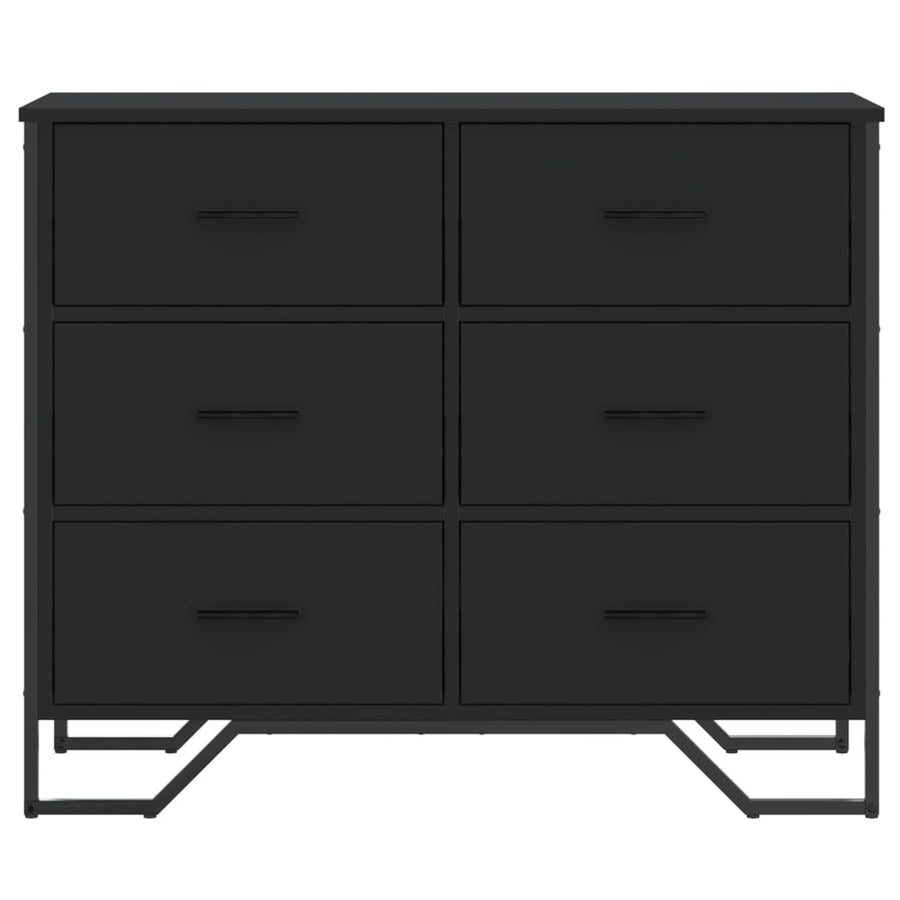 Ladekast 91x35,5x74,5 cm bewerkt hout zwart