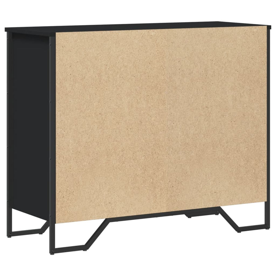 Ladekast 91x35,5x74,5 cm bewerkt hout zwart