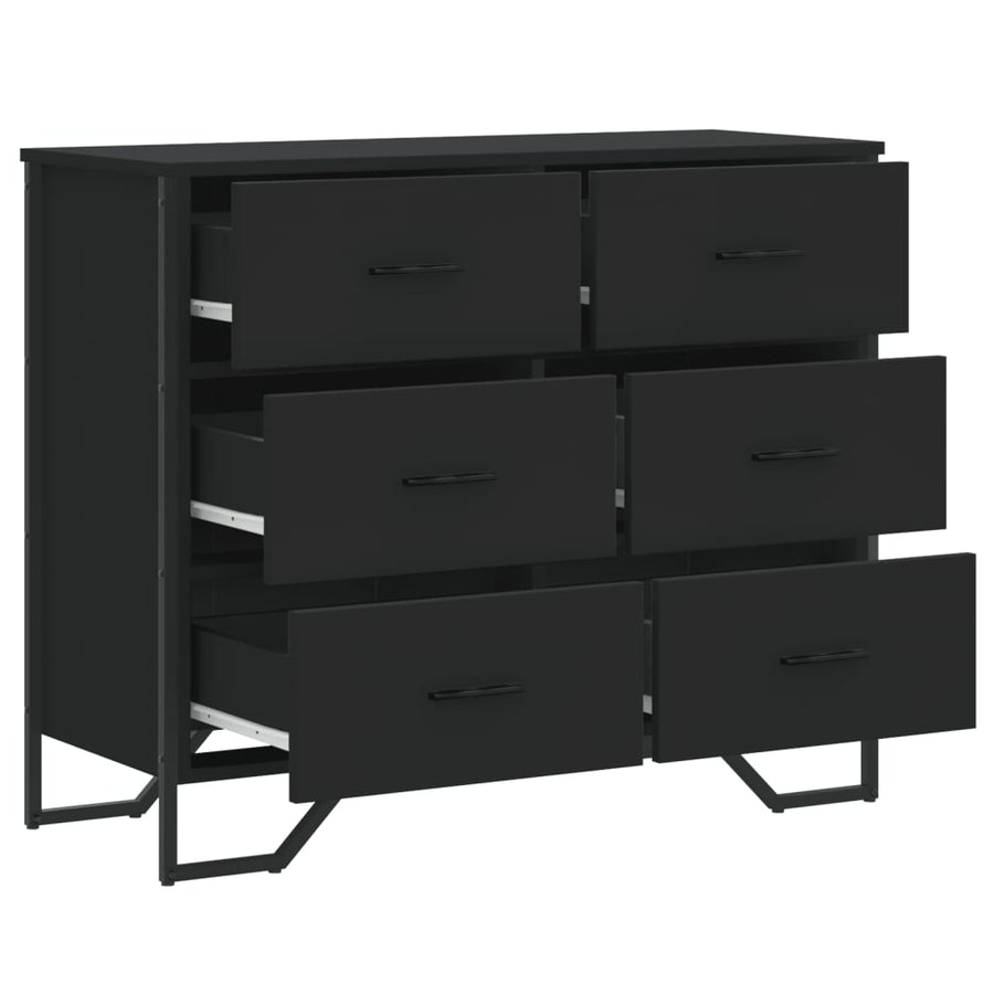 Ladekast 91x35,5x74,5 cm bewerkt hout zwart