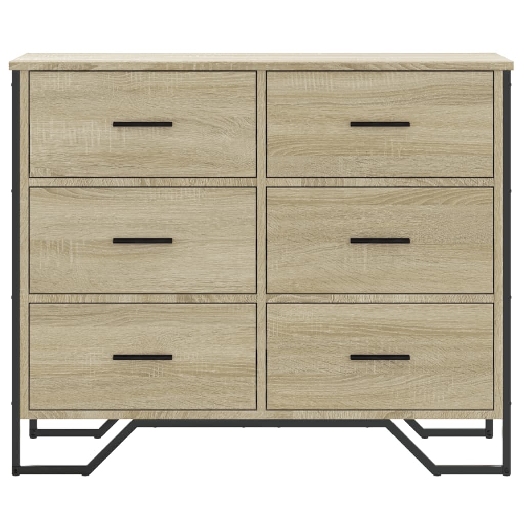 Ladekast 91x35,5x74,5 cm bewerkt hout sonoma eikenkleurig