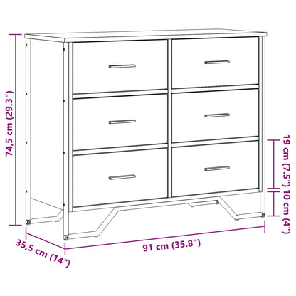 Ladekast 91x35,5x74,5 cm bewerkt hout sonoma eikenkleurig