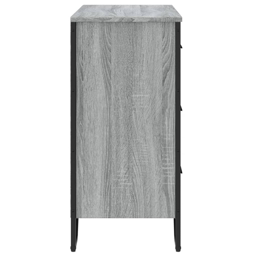 Ladekast 91x35,5x74,5 cm bewerkt hout grijs sonoma eikenkleurig