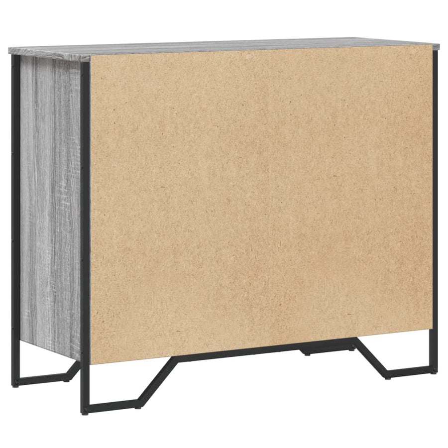 Ladekast 91x35,5x74,5 cm bewerkt hout grijs sonoma eikenkleurig