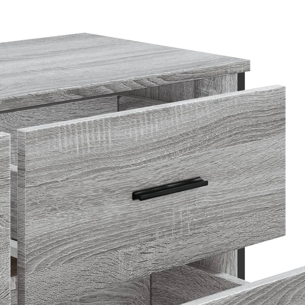 Ladekast 91x35,5x74,5 cm bewerkt hout grijs sonoma eikenkleurig