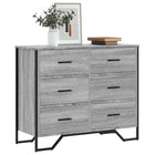 Drawer cabinet 91x35.5x74.5 cm engineered wood grey Sonoma oak colour